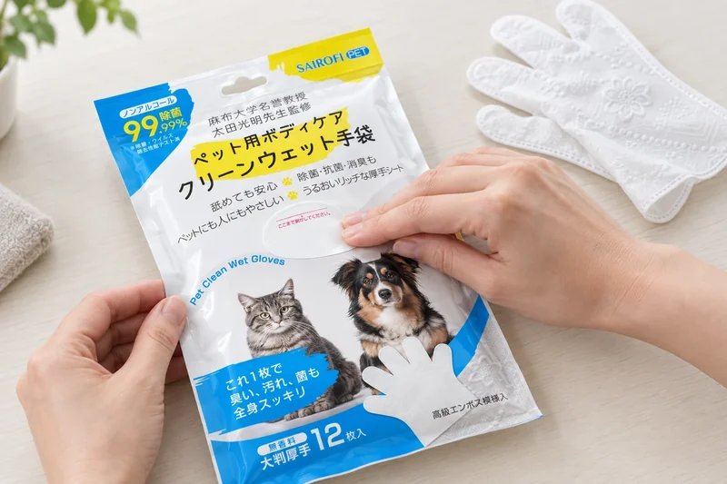 袋のふたシールを押さえて閉め、乾燥を防ぐ使用イメージ